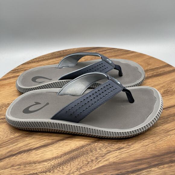 OluKai Ulele Sandals Mens Size 8 Gray Blue Flip Flops Thong Beach Casual Shoes main image 7